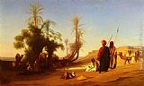 Frere Paintings - Halte A L'Oasis by Charles Theodore Frere